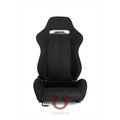 Cipher Cipher CPA1013 Black Cloth with Suede Insert Universal Racing Seats; Sold as a Pair CPA1013FSDBK